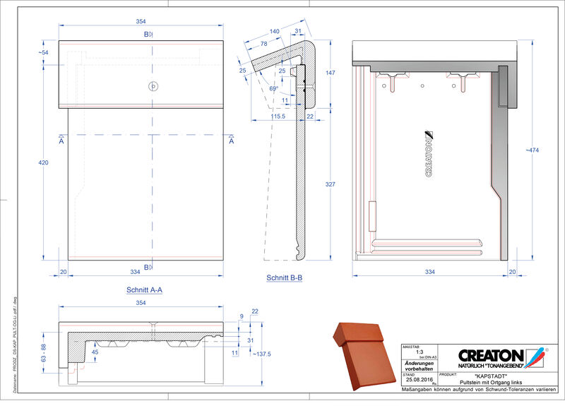 CAD файл черепиці KAPSTADT черепиця бічна ліва для односхилого даху PultOGL