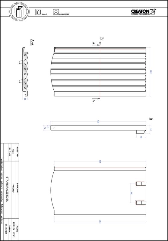 CAD файл черепиці PROFIL сегментна форма STRANGFALZ-GEWELLT-1-1