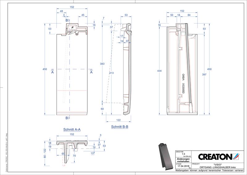 CAD файл черепиці VISIO черепиця половинчаста бічна ліва LHOGL