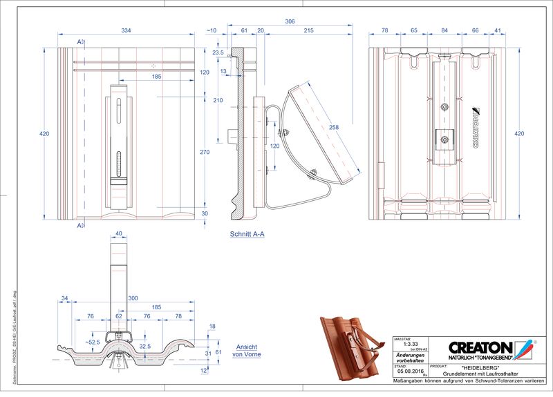 CAD файл черепиці HEIDELBERG осн. дах. Laufrost