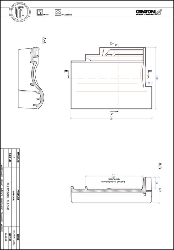 CAD файл черепиці SINFONIE покрівельна черепиця для односхилого даху PULTFLA
