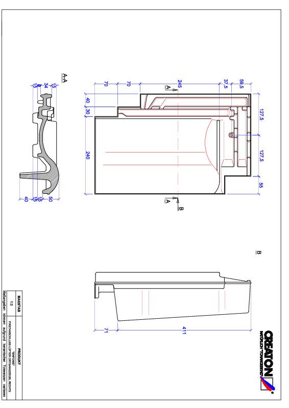 CAD файл черепиці SINFONIE черепиця  гребенева вентиляційна бічна права FALOGR