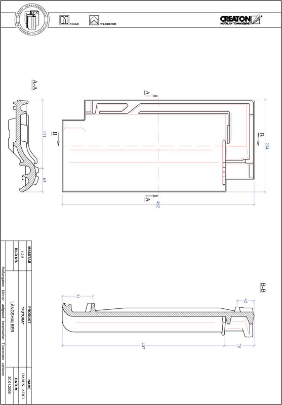 CAD файл черепиці FUTURA половинчаста черепиця LH