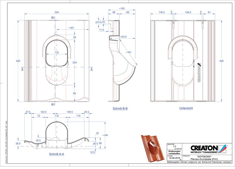 CAD файл черепиці GÖTEBORG аксесуари Grundplatte-PVC
