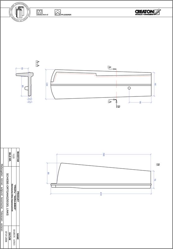 CAD файл черепиці PROFIL сегментна форма KERA-SAECHS-18-CM-OGL