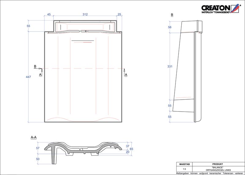 CAD файл черепиці BALANCE черепиця бічна ліва OGL