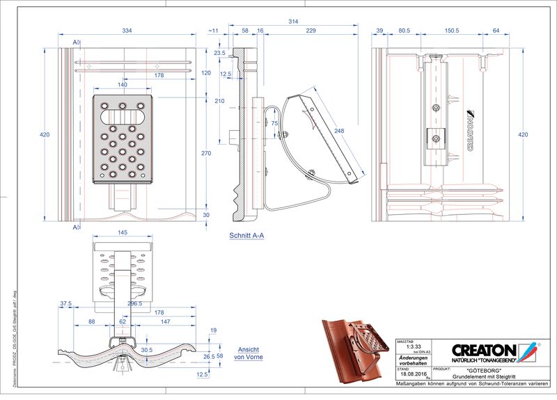 CAD файл черепиці GÖTEBORG осн. дах. Steigtritt
