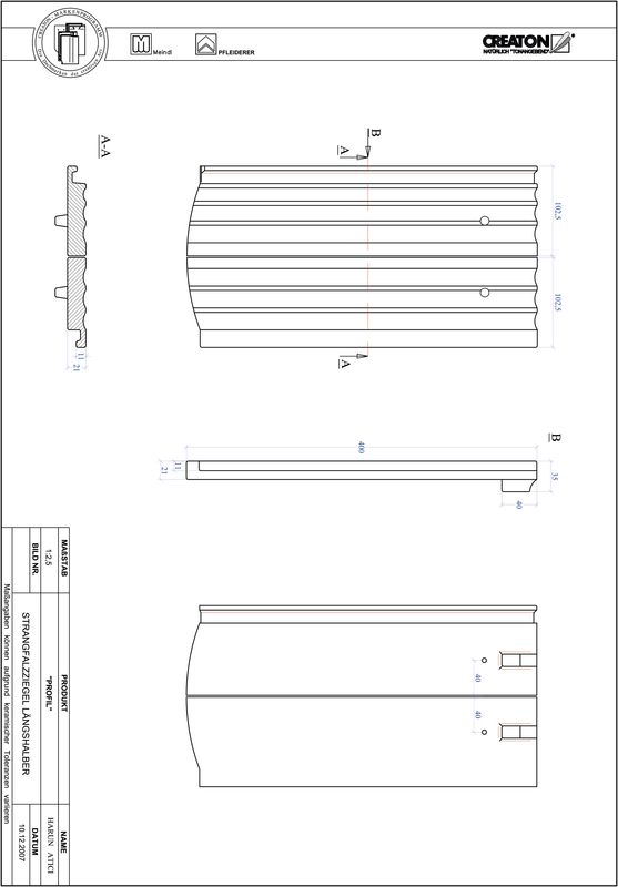 CAD файл черепиці PROFIL сегментна форма STRANGFALZ-GEWELLT-LH