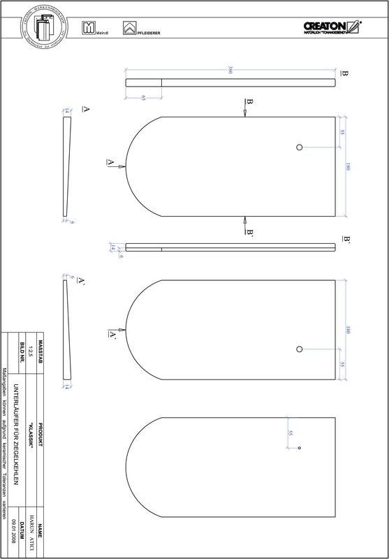 CAD файл черепиці KLASSIK напівкругла форма RUND-UNTERLAEUFER