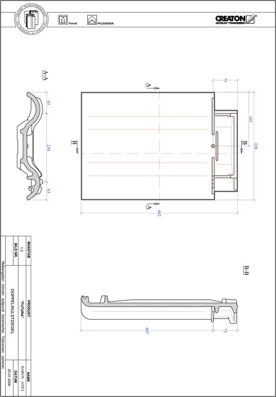 CAD файл черепиці FUTURA двохвильова черепиця DWZ