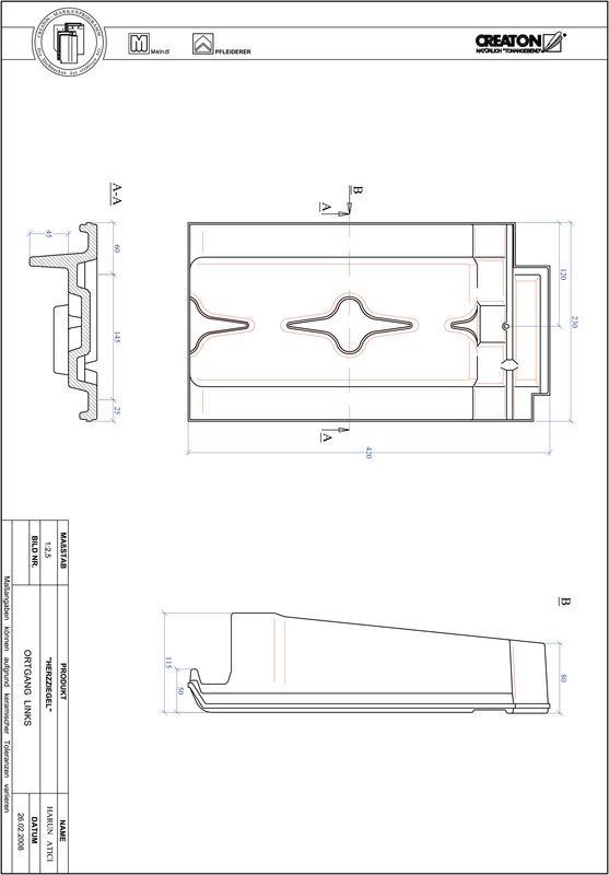 CAD файл черепиці HERZZIEGEL черепиця бічна ліва OGL
