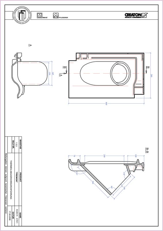 CAD файл черепиці PREMION наскрізна черепиця для газових димоходів THERME