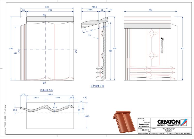 CAD файл черепиці ETRUSKO черепиця для односхилого даху PULTSTEIN