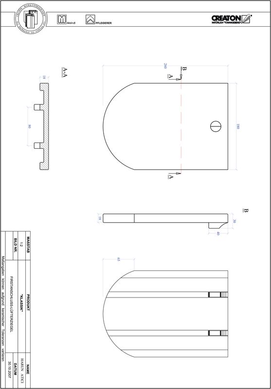 CAD файл черепиці KLASSIK напівкругла форма RUND-FALZ