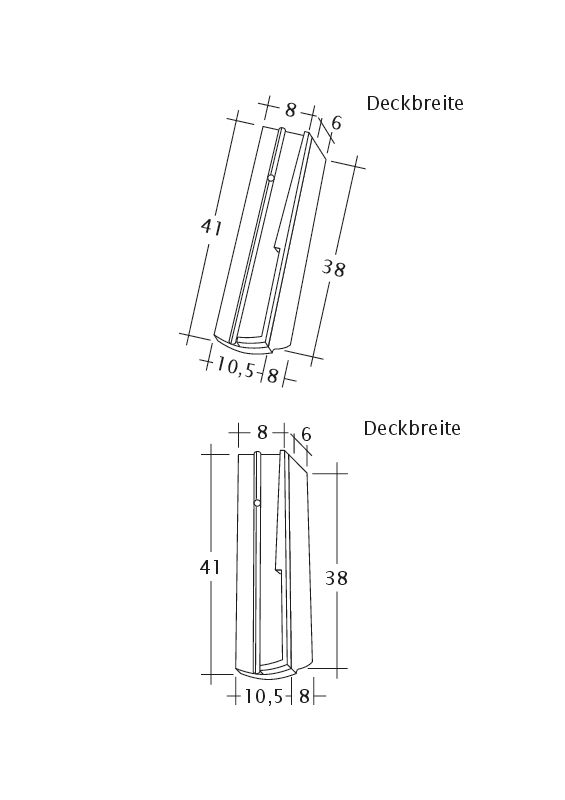 Технічне креслення черепиці PROFIL Kera-Saechs-18cm-SchiebeOG