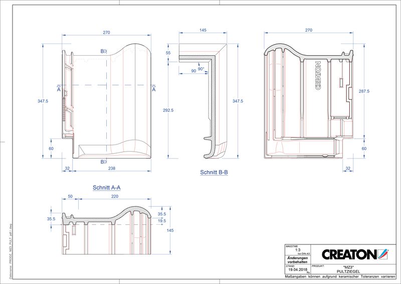 CAD файл черепиці MZ3 NEU черепиця для односхилого даху PULT