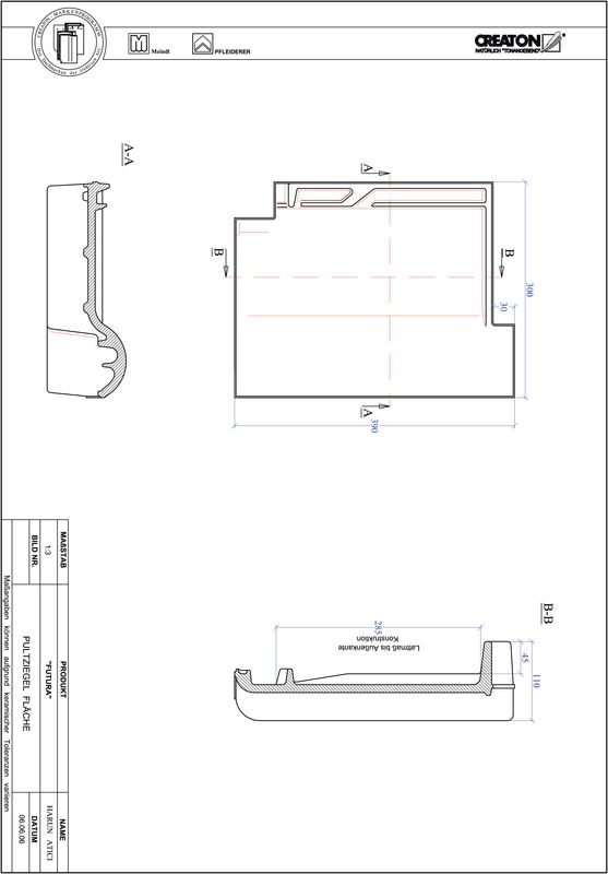 CAD файл черепиці FUTURA покрівельна черепиця для односхилого даху PULTFLA