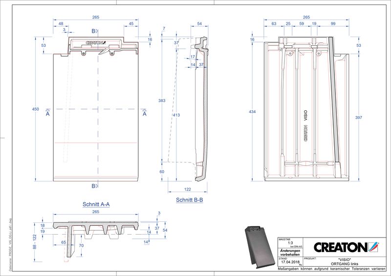 CAD файл черепиці VISIO черепиця бічна ліва OGL