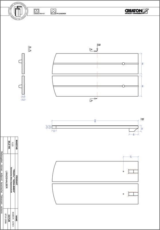 CAD файл черепиці PROFIL сегментна форма KERA-SAECHS-18-CM-LH