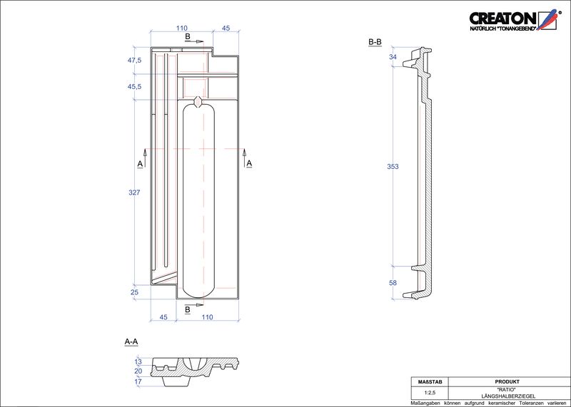 CAD файл черепиці RATIO половинчаста черепиця LH