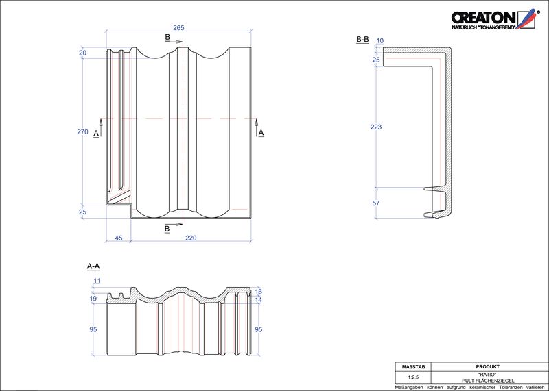 CAD файл черепиці RATIO покрівельна черепиця для односхилого даху PULTFLA