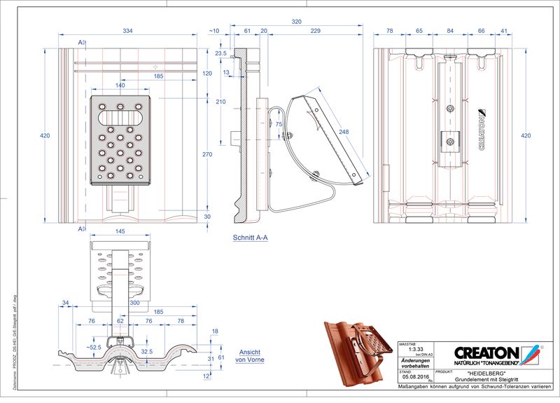 CAD файл черепиці HEIDELBERG осн. дах. Steigtritt