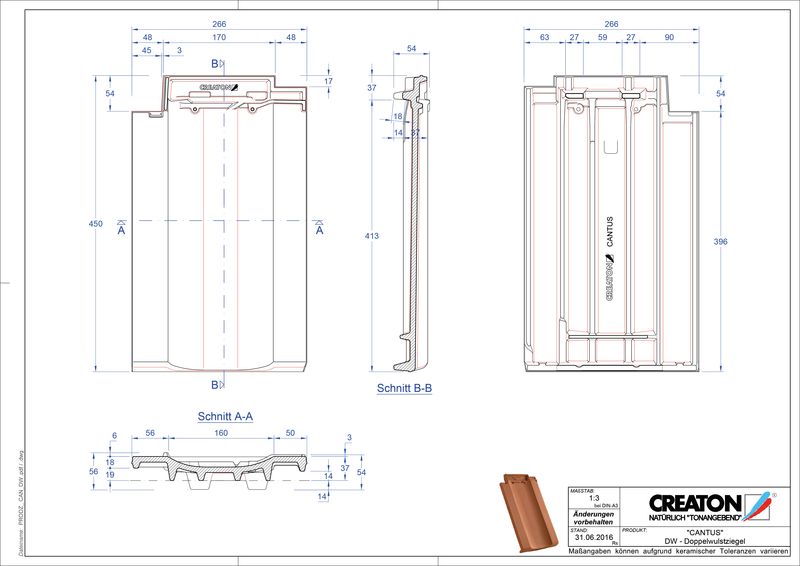 CAD файл черепиці CANTUS двохвильова черепиця DWZ