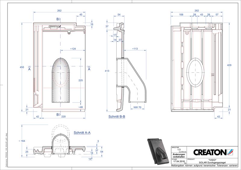 CAD файл черепиці VISIO наскрізна черепиця для системи сонячних батарей SOLAR