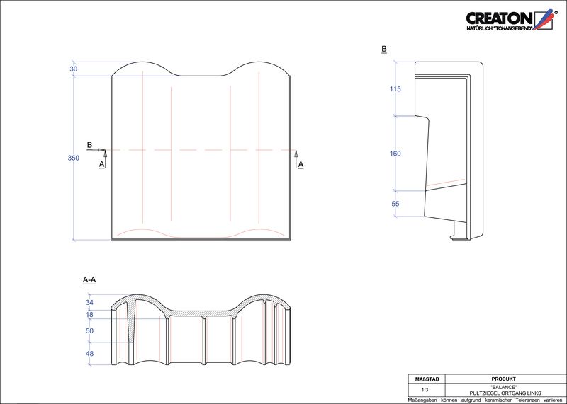 CAD файл черепиці BALANCE черепиця бічна ліва для односхилого даху PULTOGL