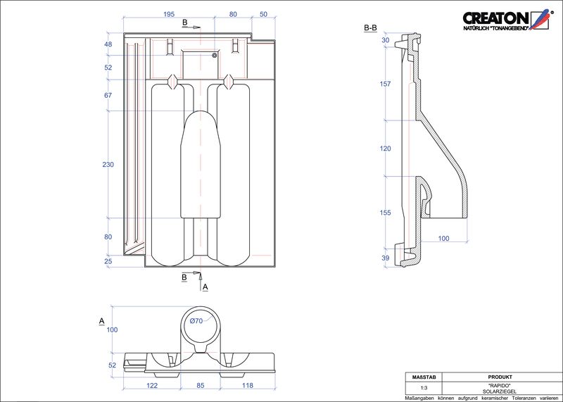 CAD файл черепиці RAPIDO наскрізна черепиця для системи сонячних батарей SOLAR
