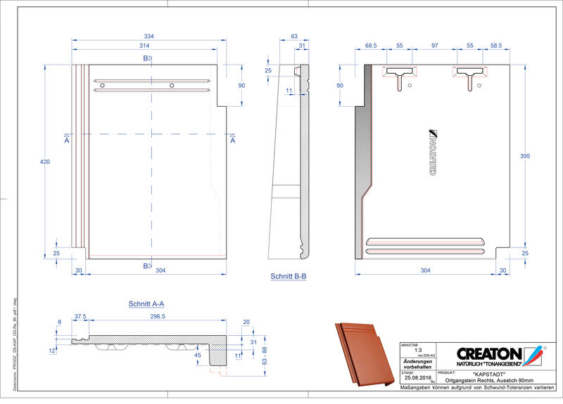 CAD файл черепиці KAPSTADT черепиця бічна права OGR-90