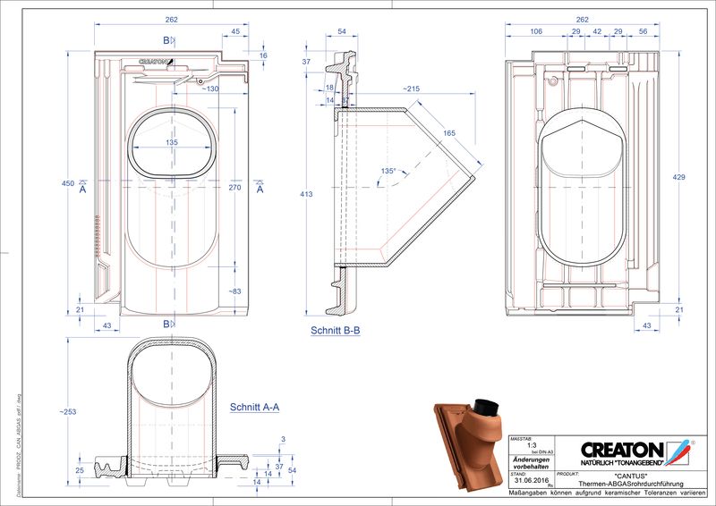 CAD файл черепиці CANTUS наскрізна черепиця для газових димоходів THERME