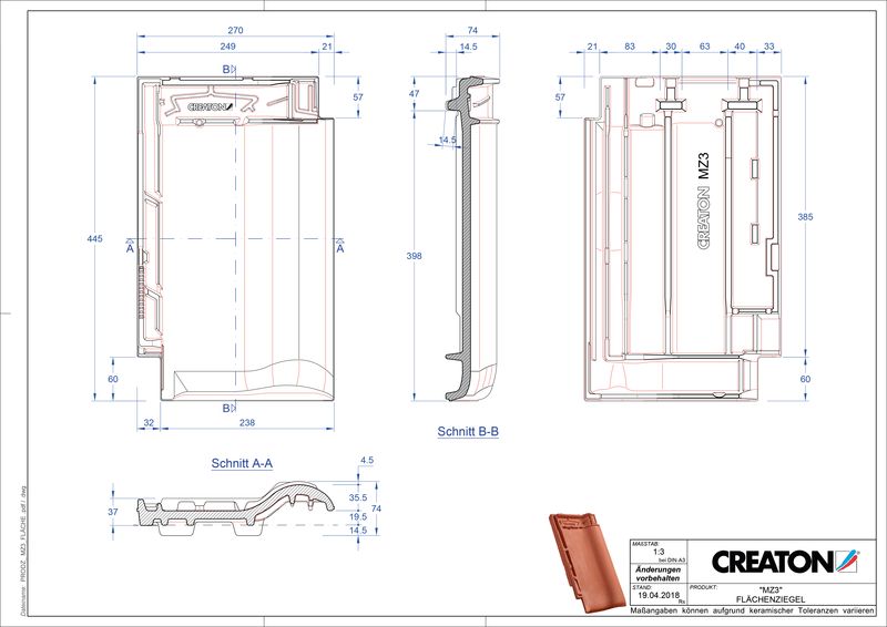 CAD файл черепиці MZ3 NEU покрівельна черепиця FLA