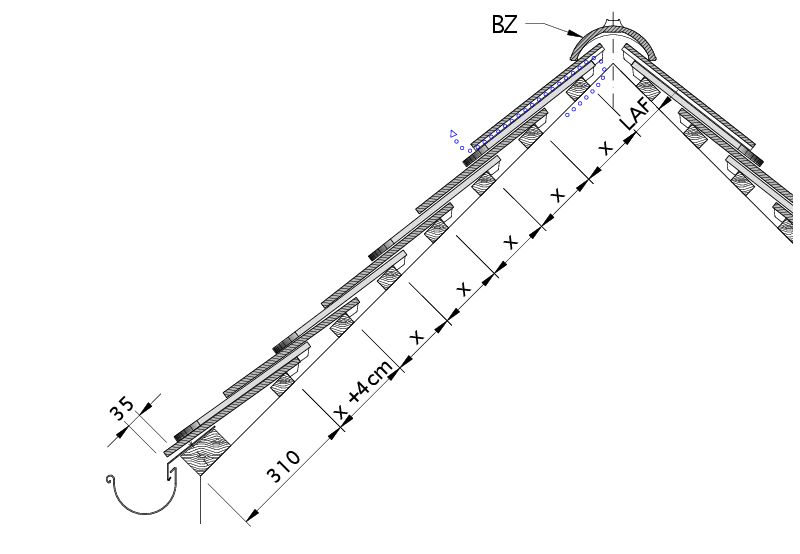 Технічне креслення черепиці KLASSIK DQF DQD-3