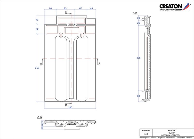 CAD файл черепиці RATIO двохвильова черепиця DWZ