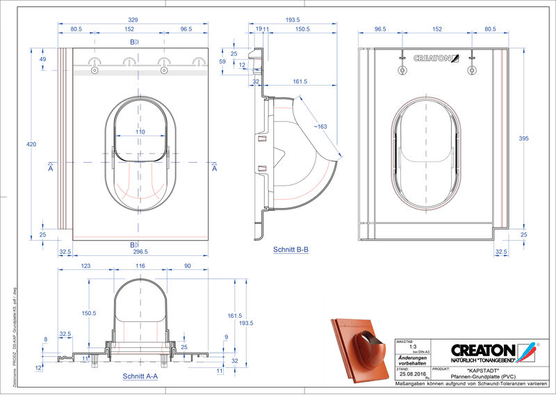 CAD файл черепиці KAPSTADT аксесуари Grundplatte-PVC