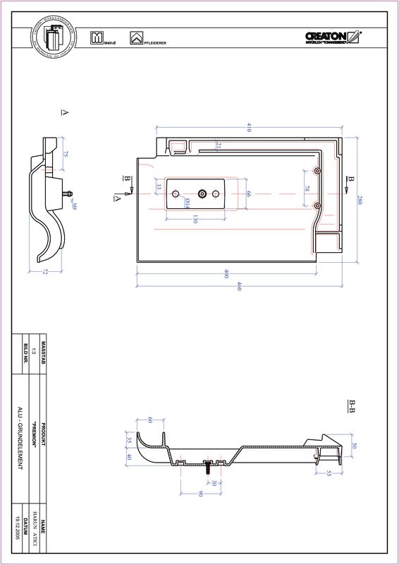 CAD файл черепиці PREMION алюміній ґрунт. GRUNDALU