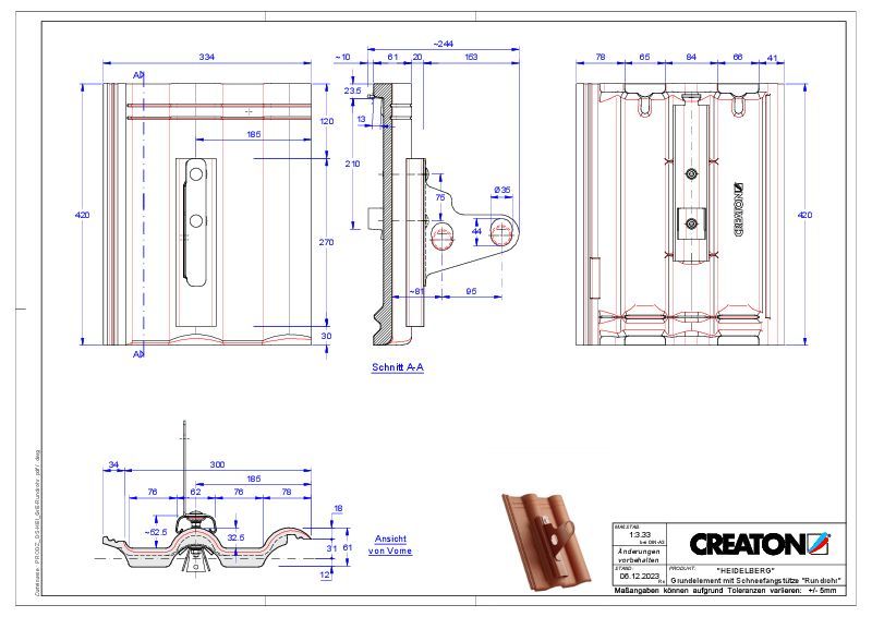 CAD файл черепиці HEIDELBERG осн. дах. Rundrohr