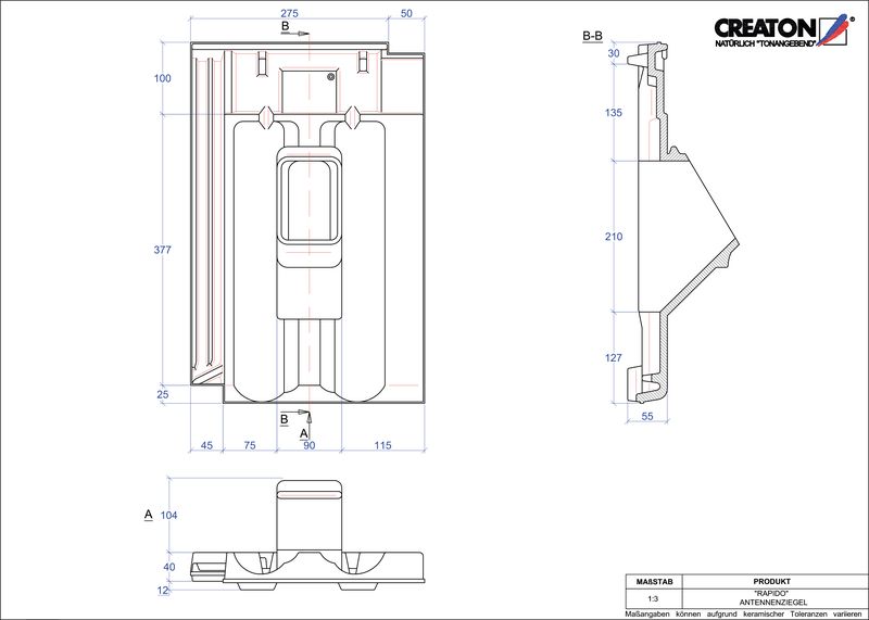 CAD файл черепиці RAPIDO антенна черепиця ANTENNE
