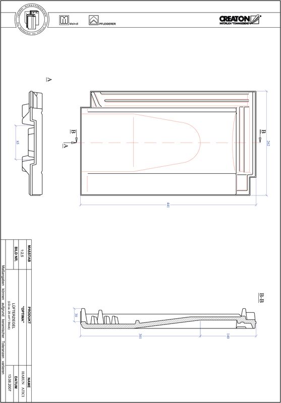CAD файл черепиці TERRA OPTIMA пвентиляційна черепиця LUEFTZ