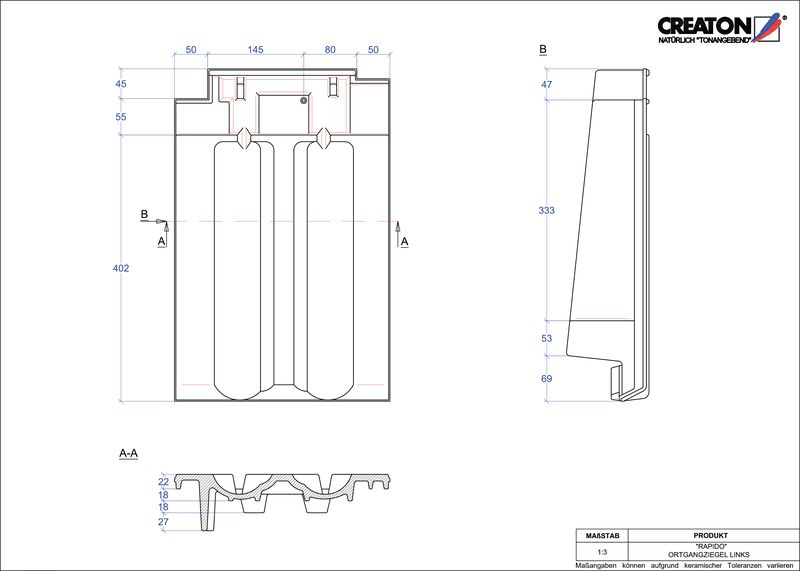 CAD файл черепиці RAPIDO черепиця бічна ліва OGL