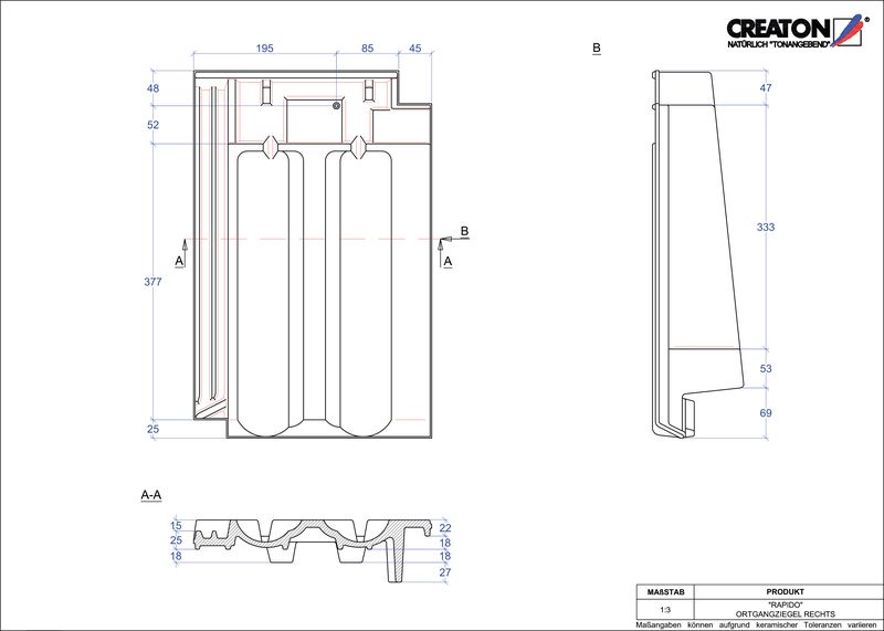 CAD файл черепиці RAPIDO черепиця бічна права OGR