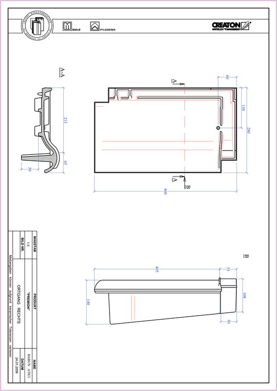 CAD файл черепиці PREMION черепиця бічна права OGR