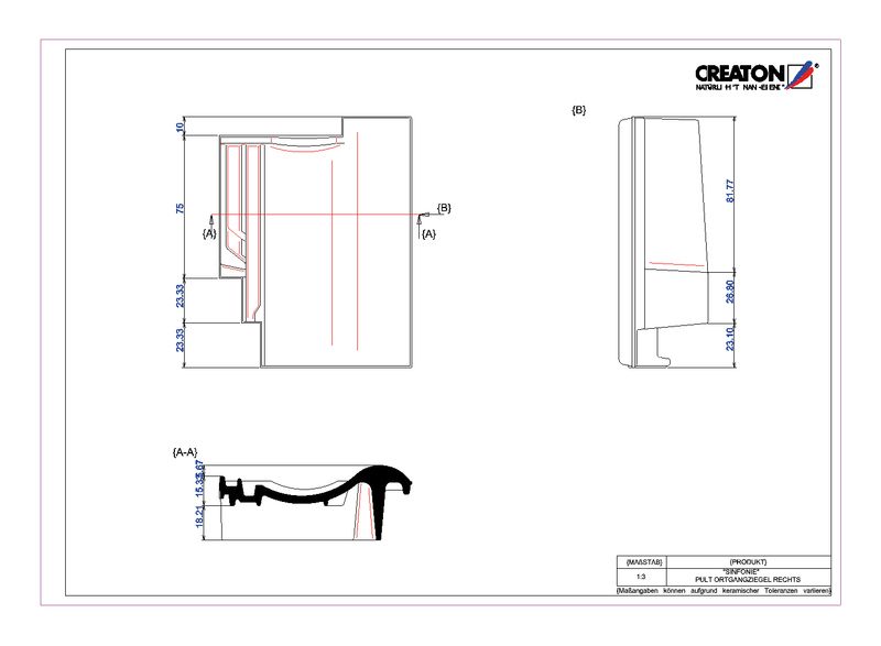 CAD файл черепиці SINFONIE черепиця бічна права для односхилого даху PULTOGR