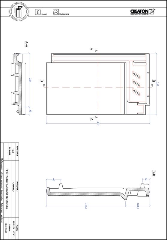 CAD файл черепиці DOMINO черепиця  гребенева вентиляційна FALZ