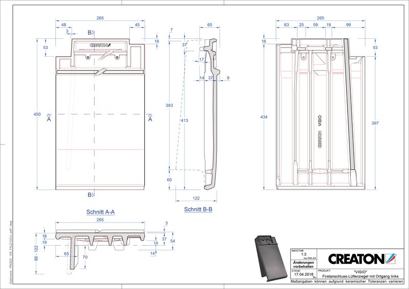 CAD файл черепиці VISIO черепиця  гребенева вентиляційна бічна ліва FALOGL