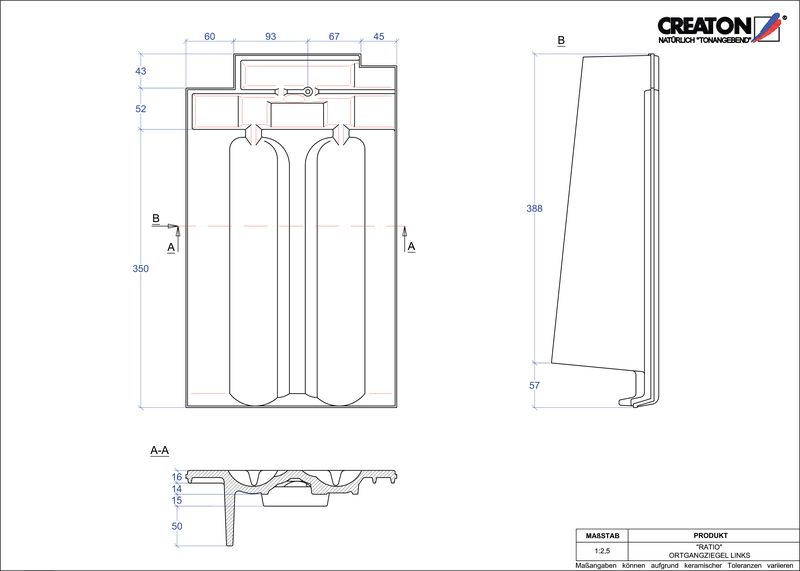 CAD файл черепиці RATIO черепиця бічна ліва OGL