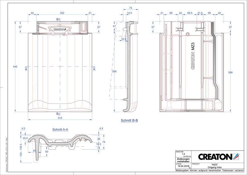 CAD файл черепиці MZ3 NEU черепиця бічна ліва OGL