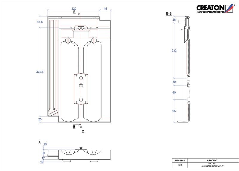 CAD файл черепиці RATIO алюміній ґрунт. GRUNDALU