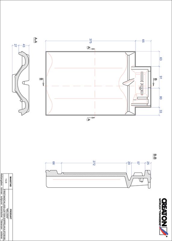 CAD файл черепиці MELODIE двохвильова черепиця  гребенева вентиляційна FALDWZ